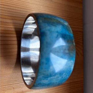 Blue and Silver Bangle Bracelet